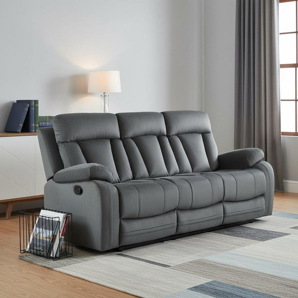 Modern Grey Fabric Sofa - 40-inch