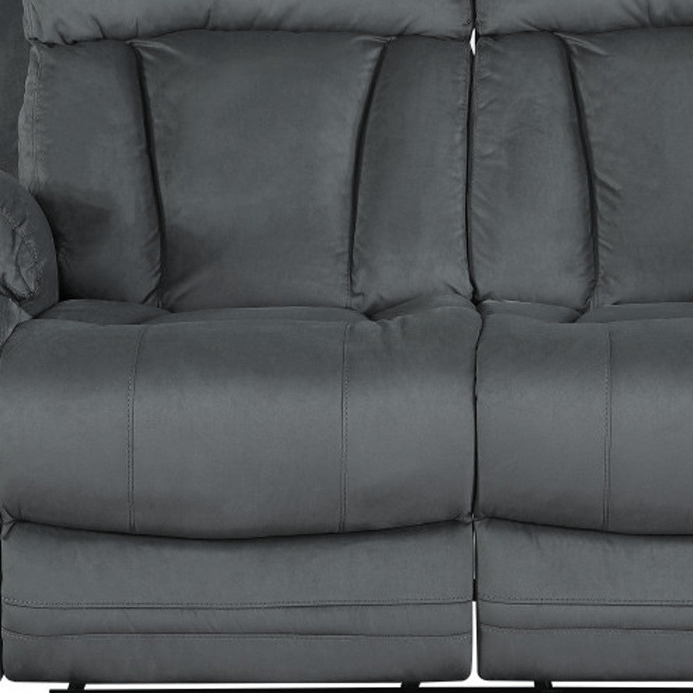 Modern Grey Fabric Loveseat - 40-inch
