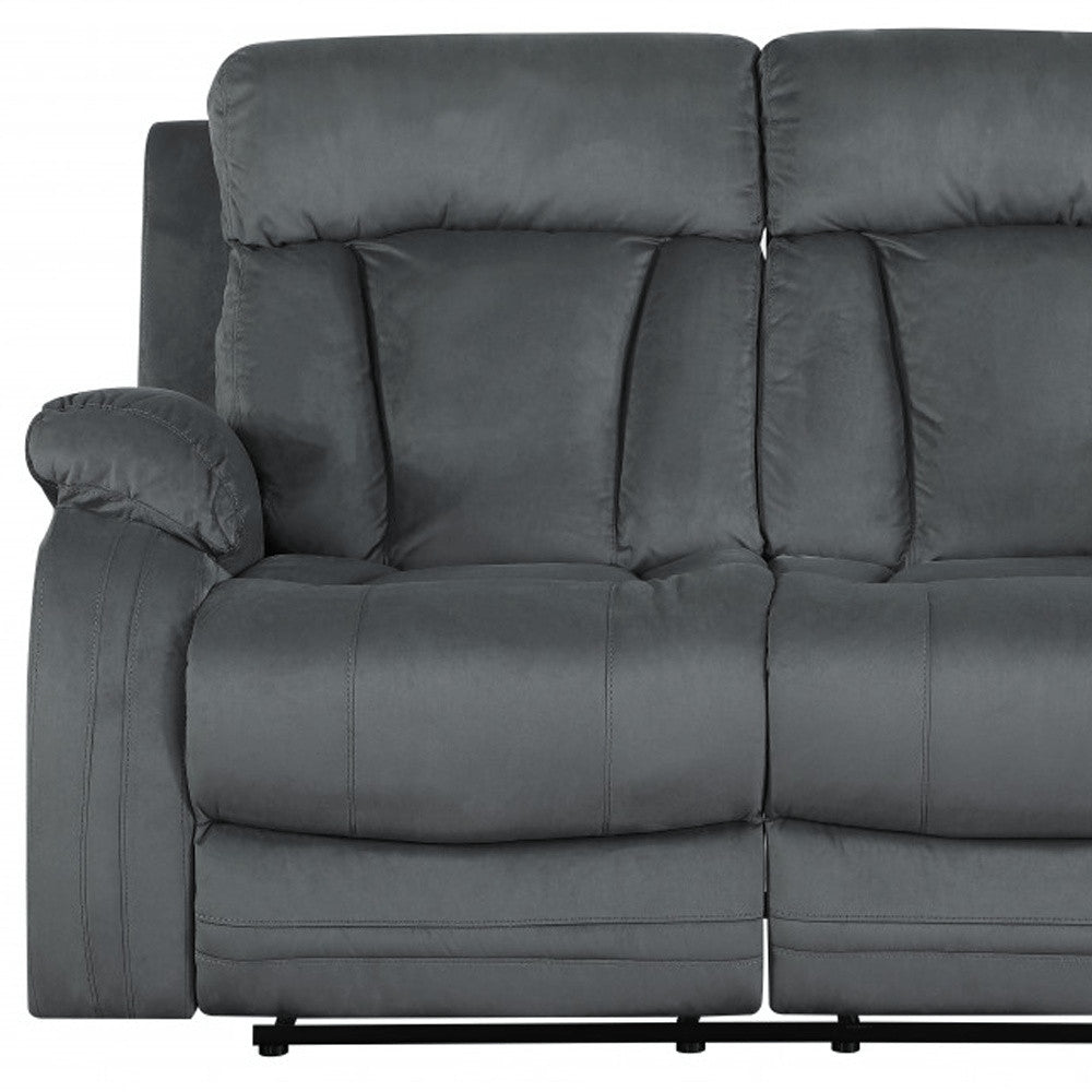 Modern Grey Fabric Loveseat - 40-inch