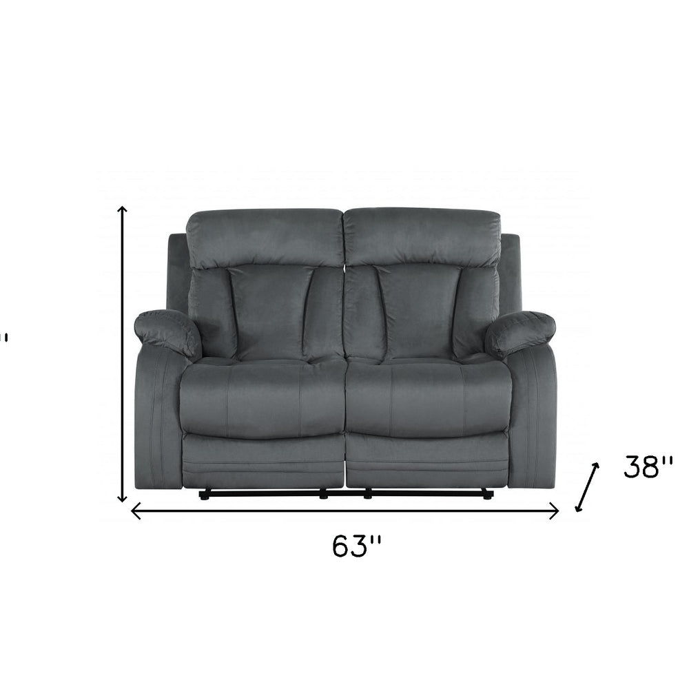 Modern Grey Fabric Loveseat - 40-inch