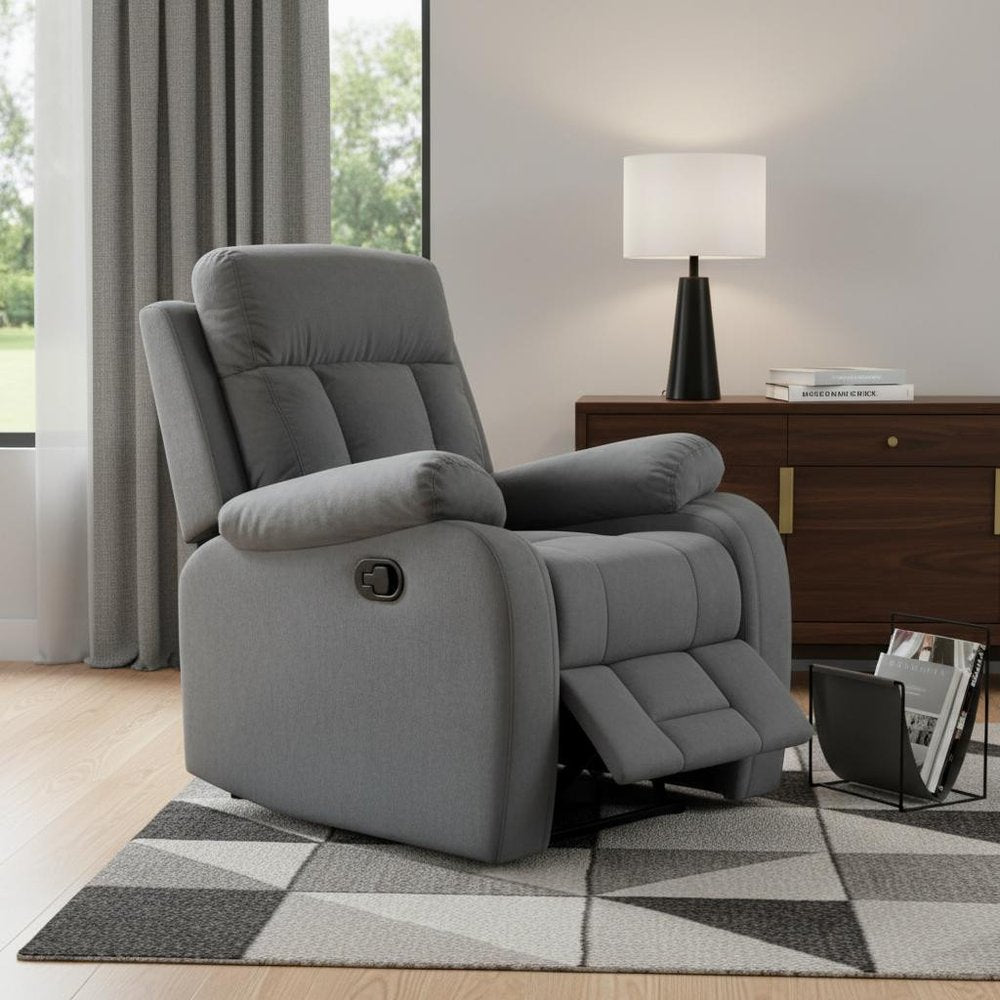 Modern Grey Fabric Loveseat - 40-inch