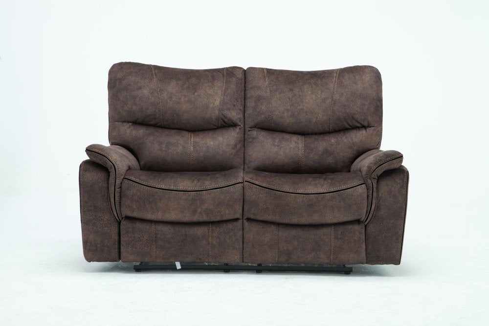 Dark Brown Microfiber Manual Reclining Love Seat - 63-inch