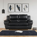 Black and Silver Faux Leather Love Seat - 69-inch