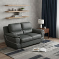 Gray and Silver Faux Leather Love Seat - 69-inch