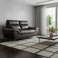 Brown and Silver Faux Leather Love Seat - 69-inch