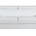 White Leather Sofa with Silver Legs - 86-inch