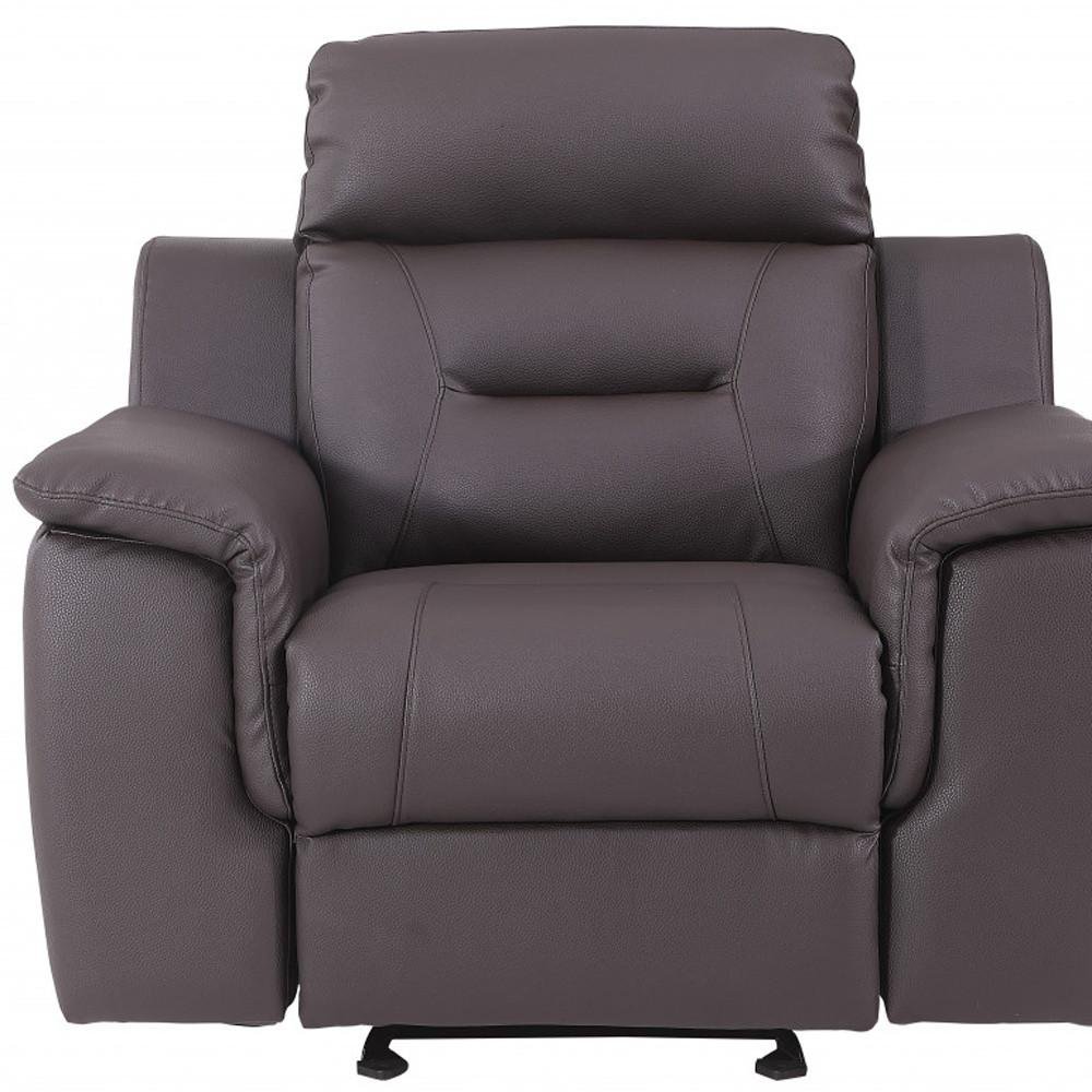 Brown Fascinating Leather Reclining Chair - 41-inch