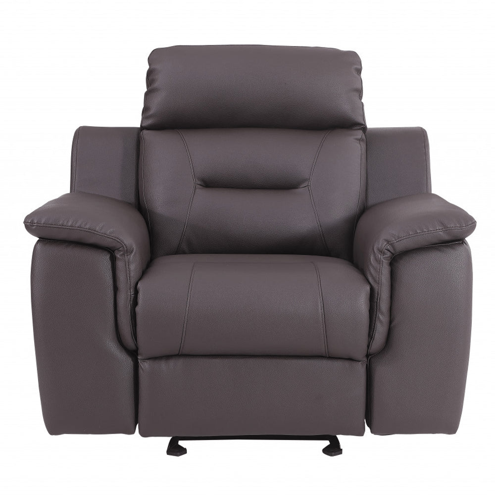 Brown Fascinating Leather Reclining Chair - 41-inch