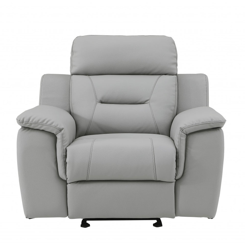 Grey Fascinating Leather Reclining Chair. - 41-inch