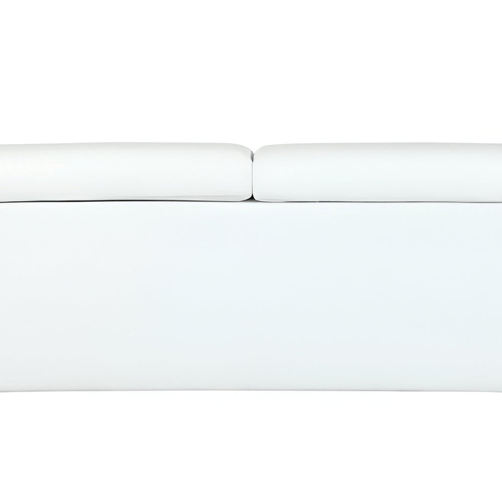 Camel Italian Leather Sofa with Silver Legs - 89-inch