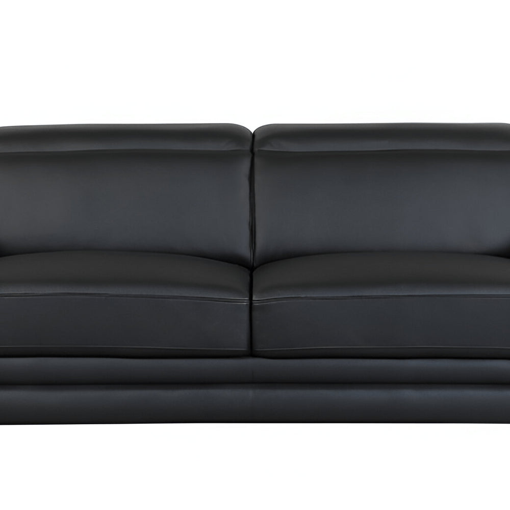 Camel Italian Leather Sofa with Silver Legs - 89-inch