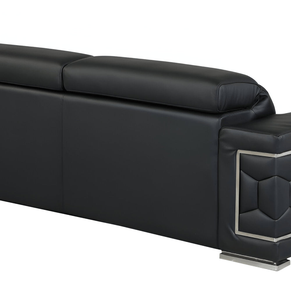 Camel Italian Leather Sofa with Silver Legs - 89-inch