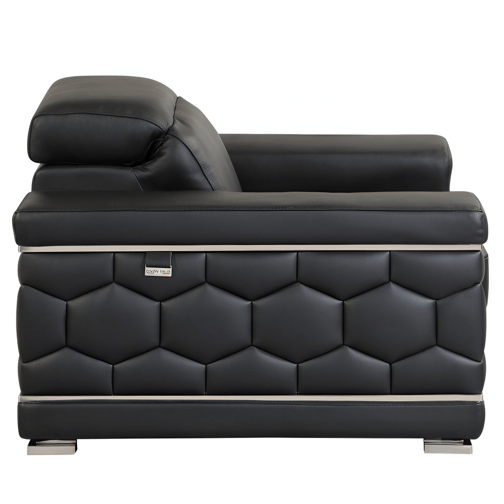 Camel Italian Leather Sofa with Silver Legs - 89-inch