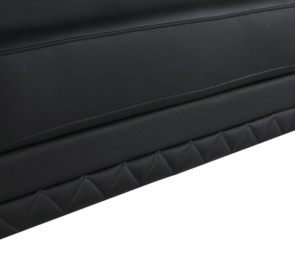 Black and Silver Genuine Leather Love Seat - 73-inch