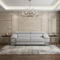 Light Gray Italian Leather Sofa with Silver Legs - 92-inch