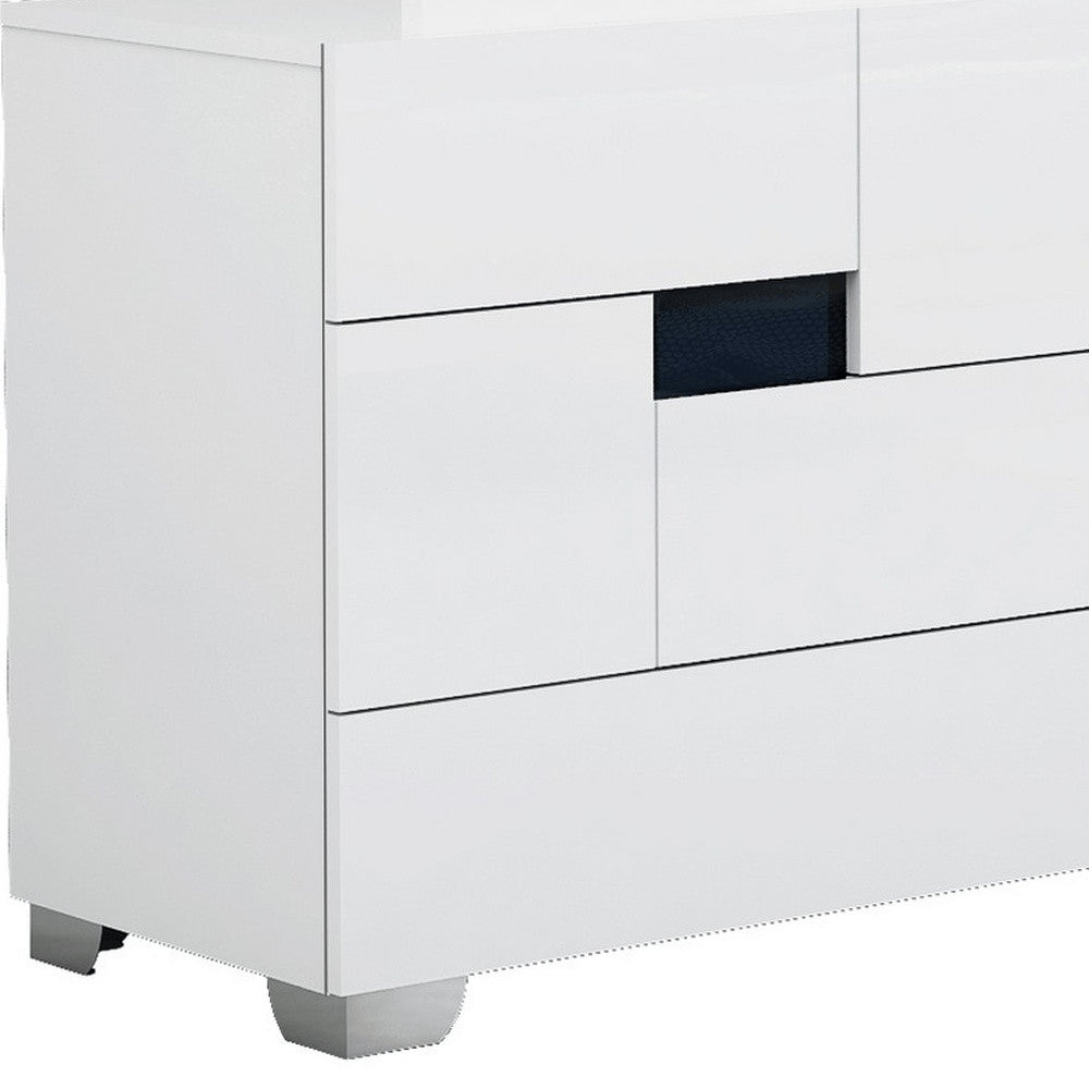 Superb White High Gloss Dresser - 30-inch