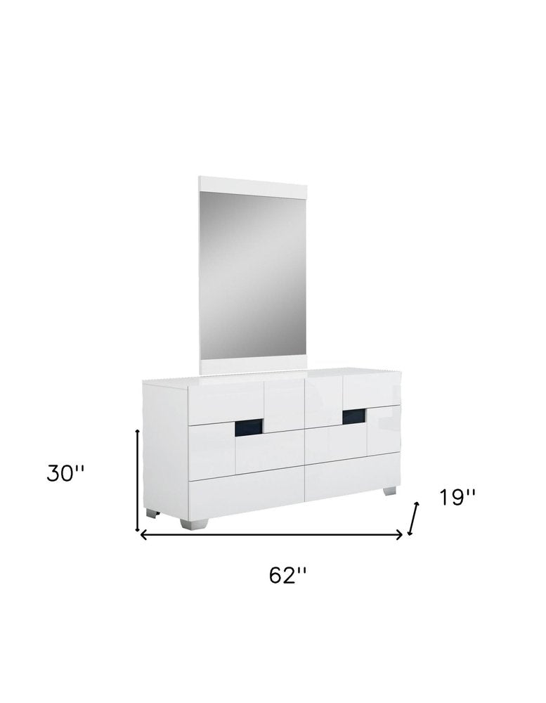 Superb White High Gloss Dresser - 30-inch