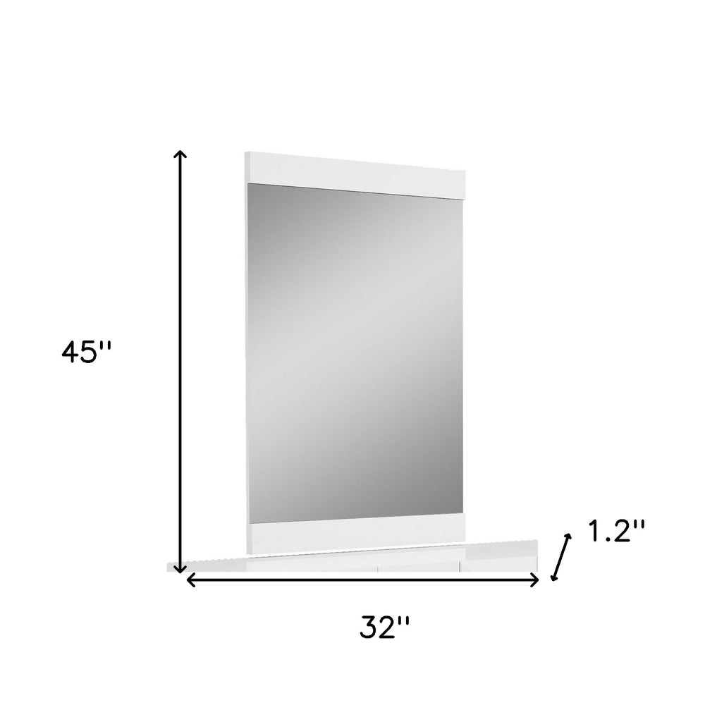 Superb White High Gloss Mirror - 45-inch