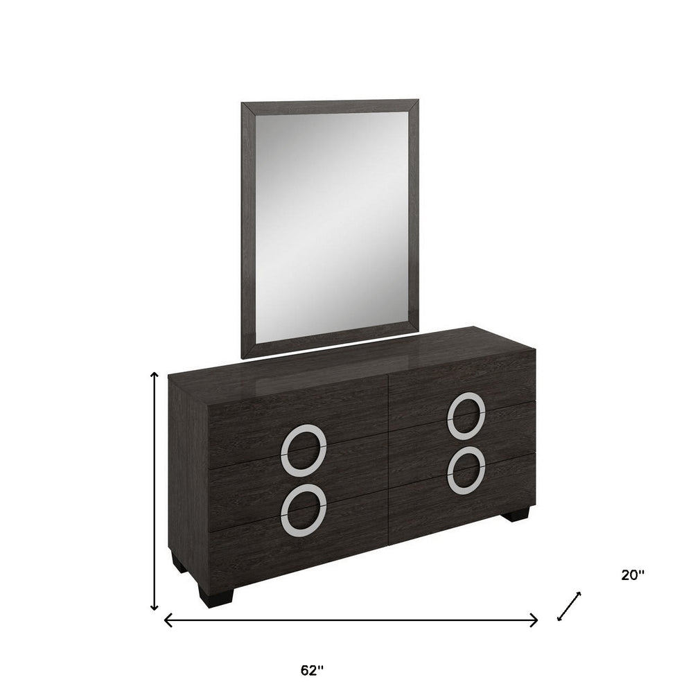 Refined Grey High Gloss Dresser - 31-inch