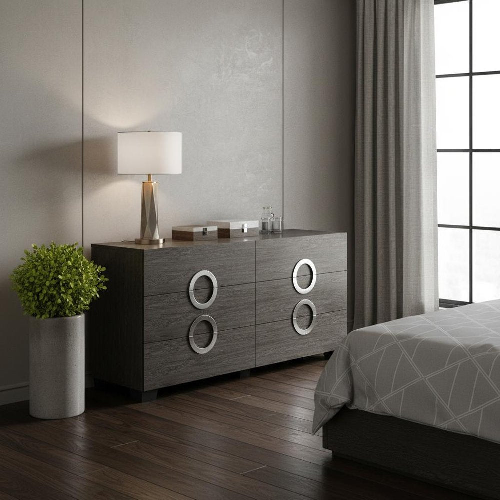 Refined Grey High Gloss Dresser - 31-inch