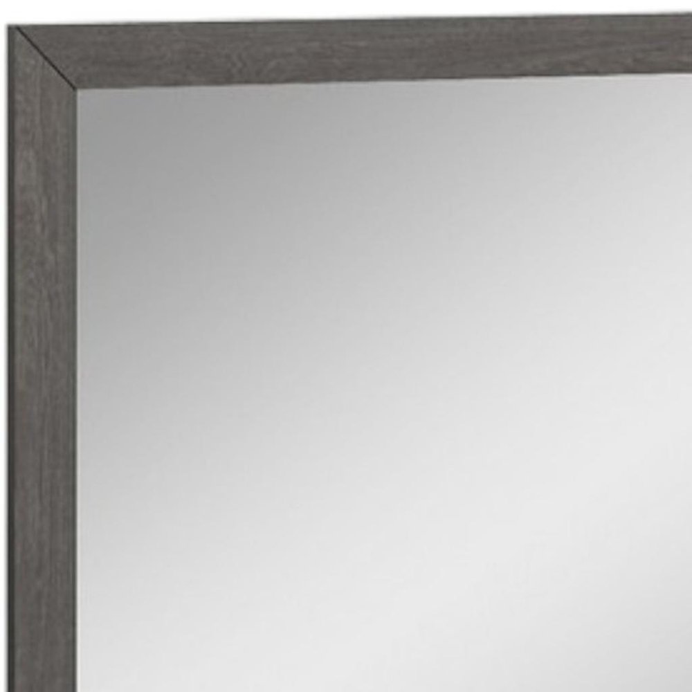 Gray Wood Dresser Mount Framed Mirror - 43-inch