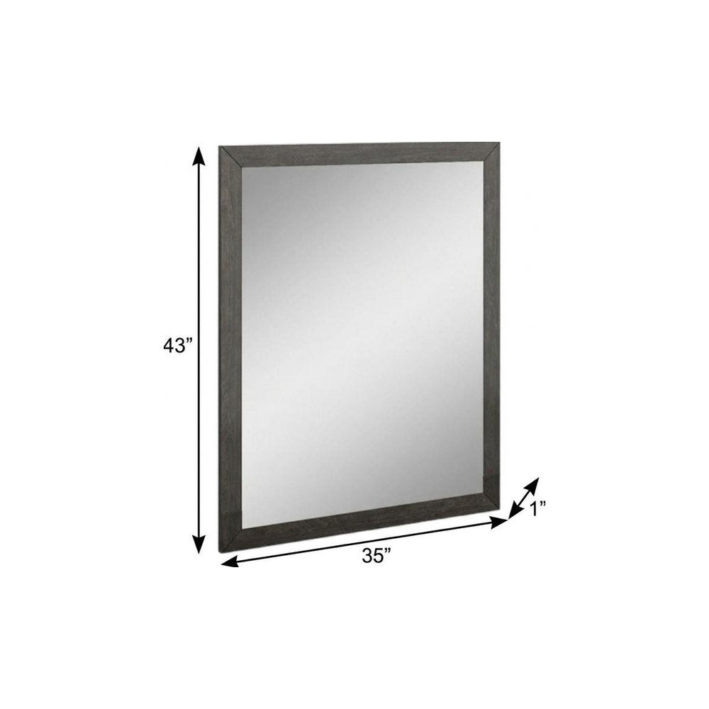 Gray Wood Dresser Mount Framed Mirror - 43-inch