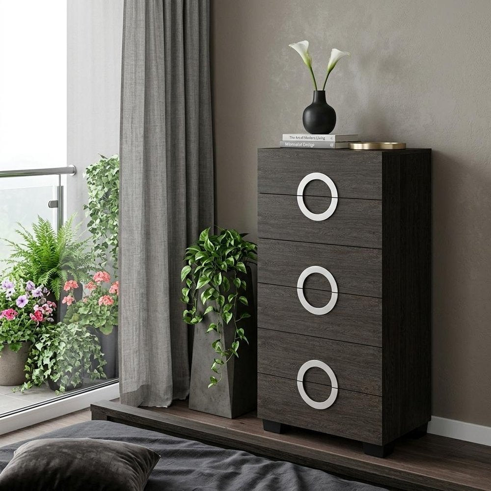 Refined Grey High Gloss Chest - 48-inch