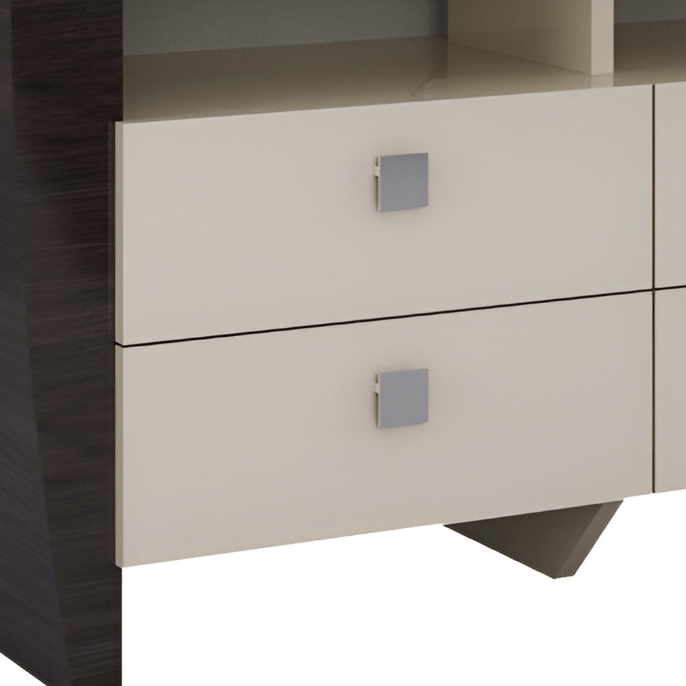 Beige Enclosed and Open Storage - 51-inch TV Stands