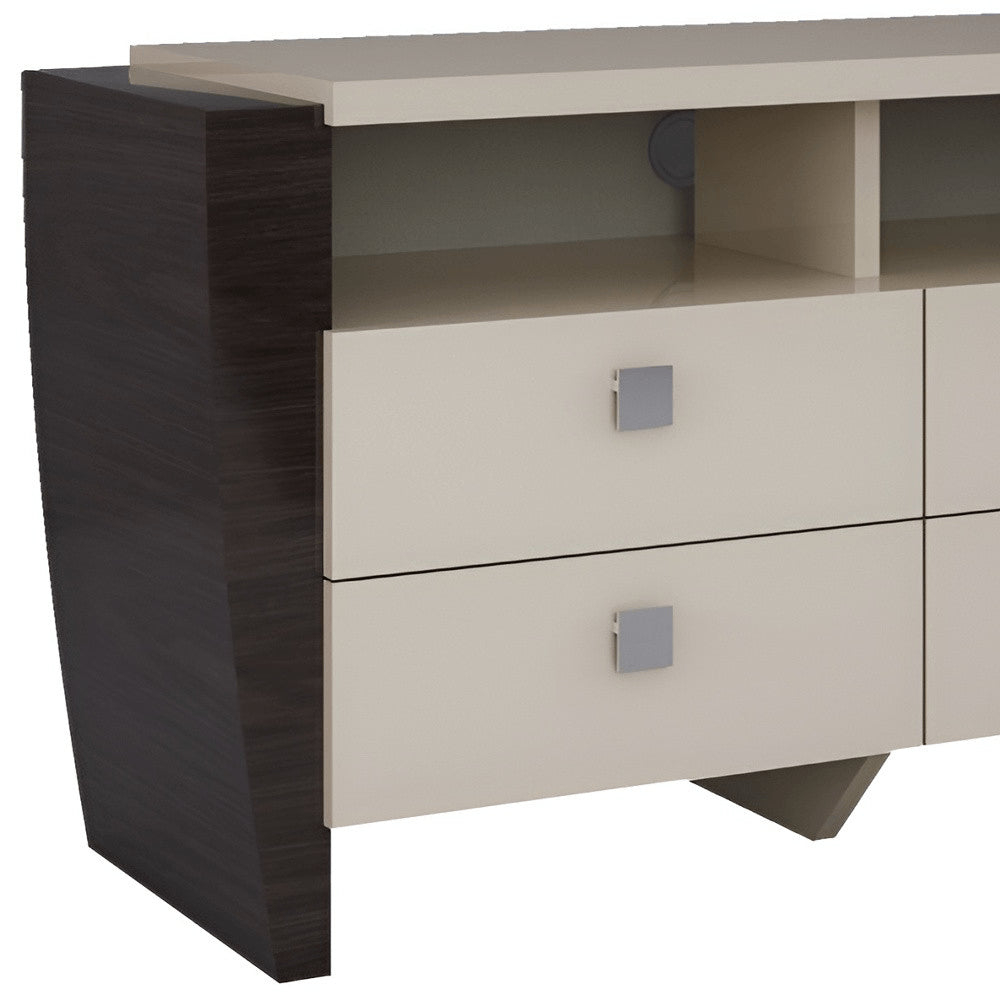 Beige Enclosed and Open Storage - 51-inch TV Stands