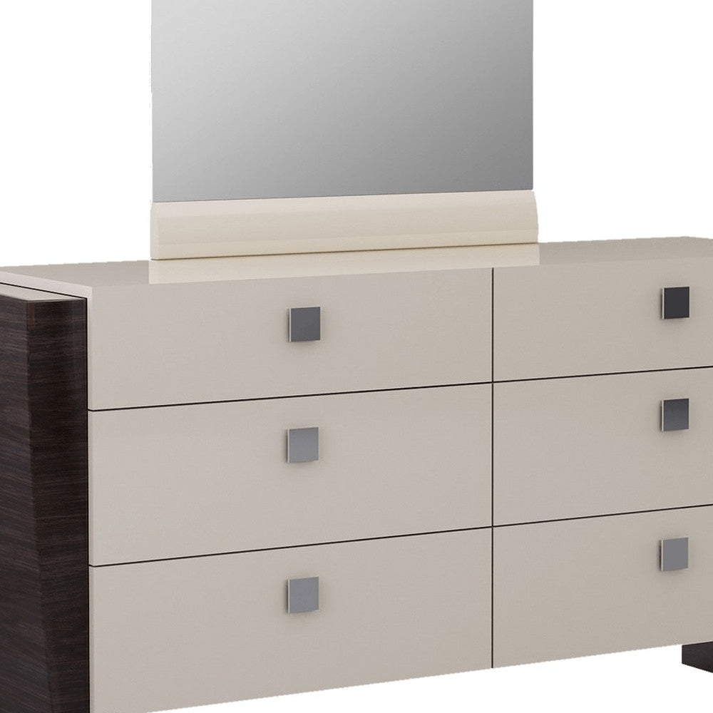 Refined Beige High Gloss Dresser - 34-inch