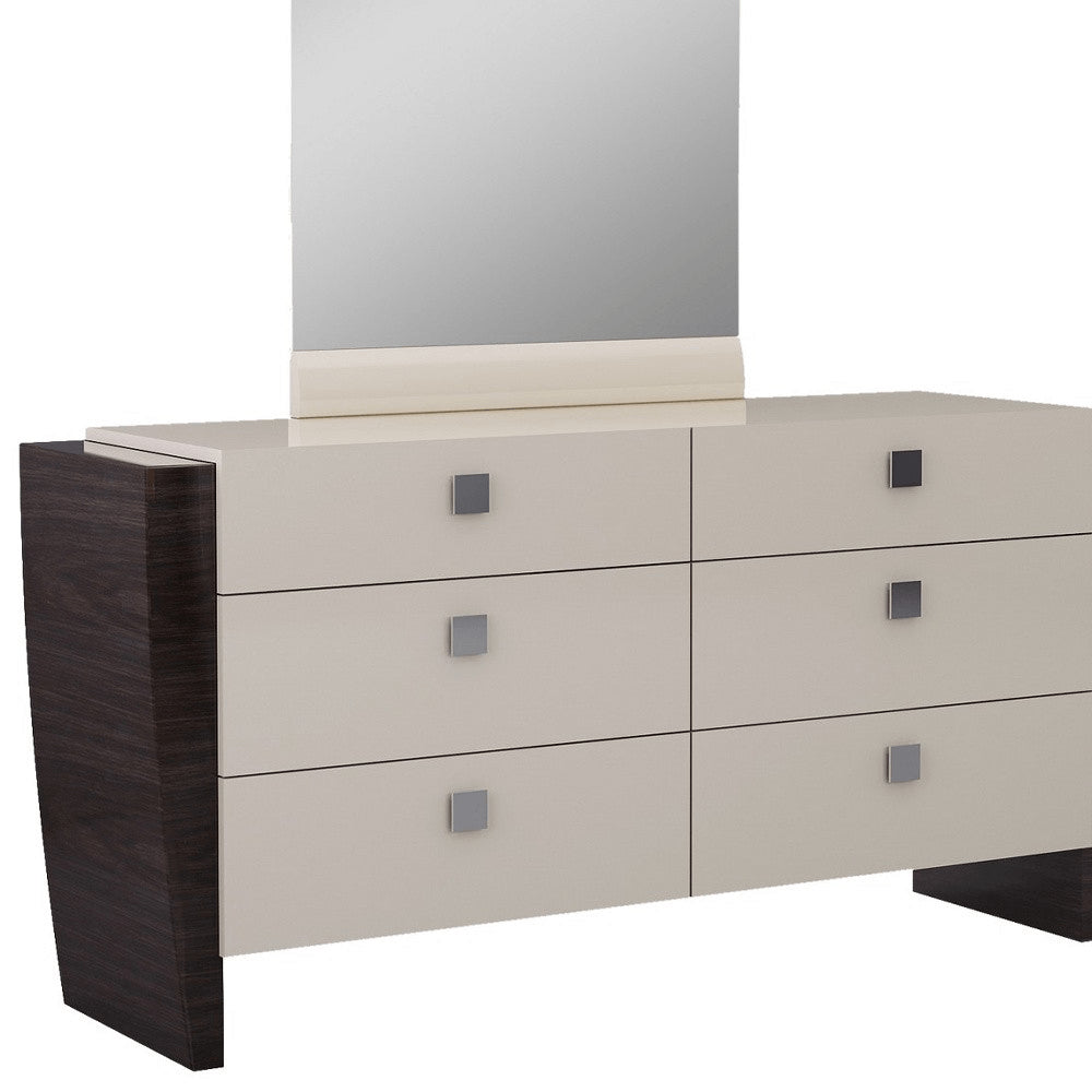 Refined Beige High Gloss Dresser - 34-inch