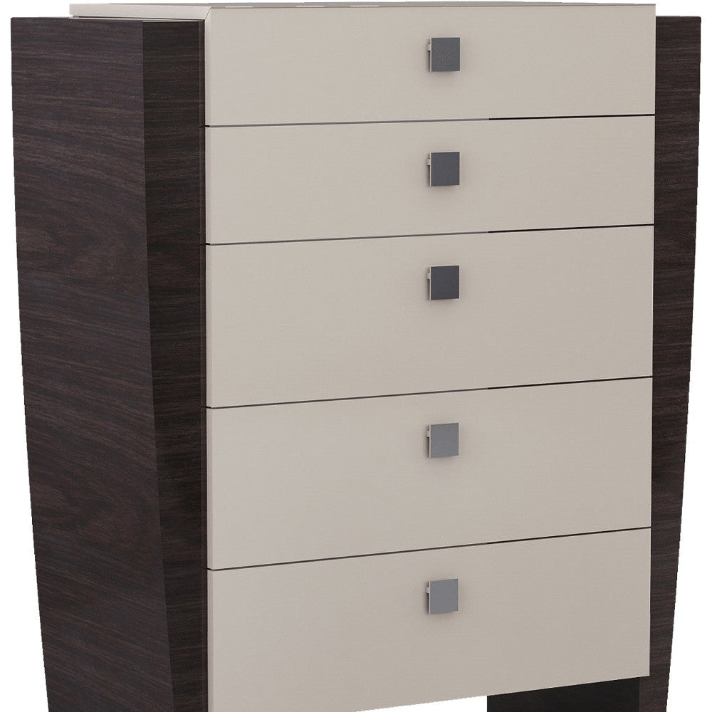 Refined Beige High Gloss Dresser - 34-inch