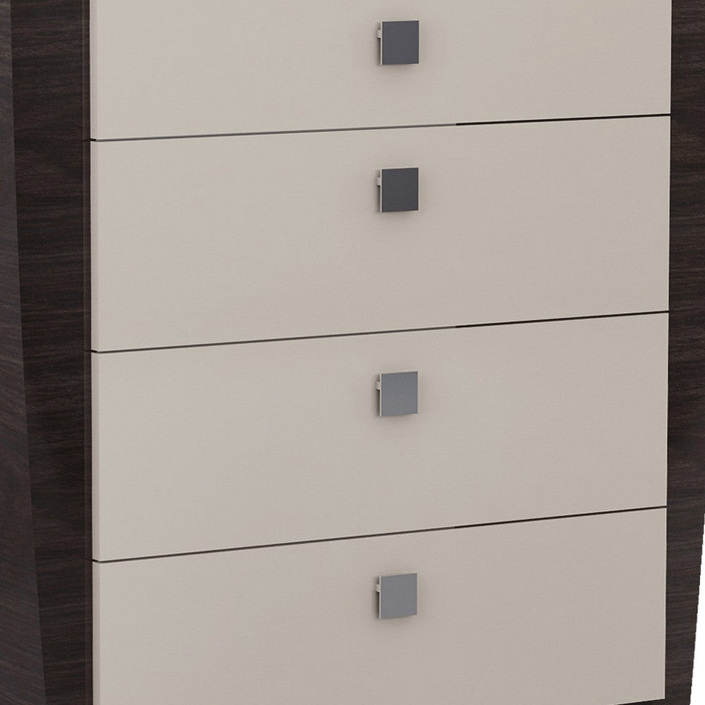 Refined Beige High Gloss Dresser - 34-inch
