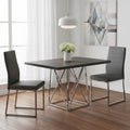 Taupe and Silver Metal Dining Table - 48-inch