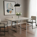 Gray and Silver Metal Sled Base Dining Table - 59-inch