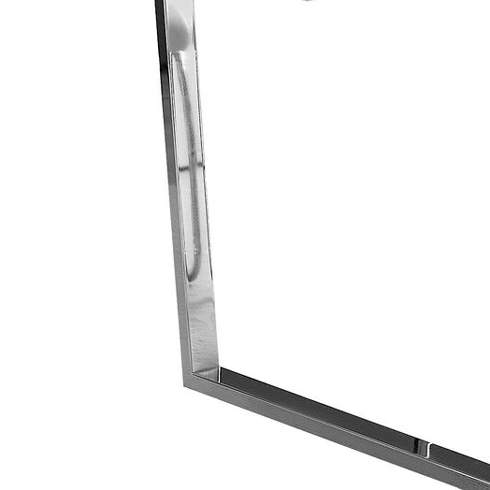 Gray and Silver Metal Sled Base Dining Table - 59-inch