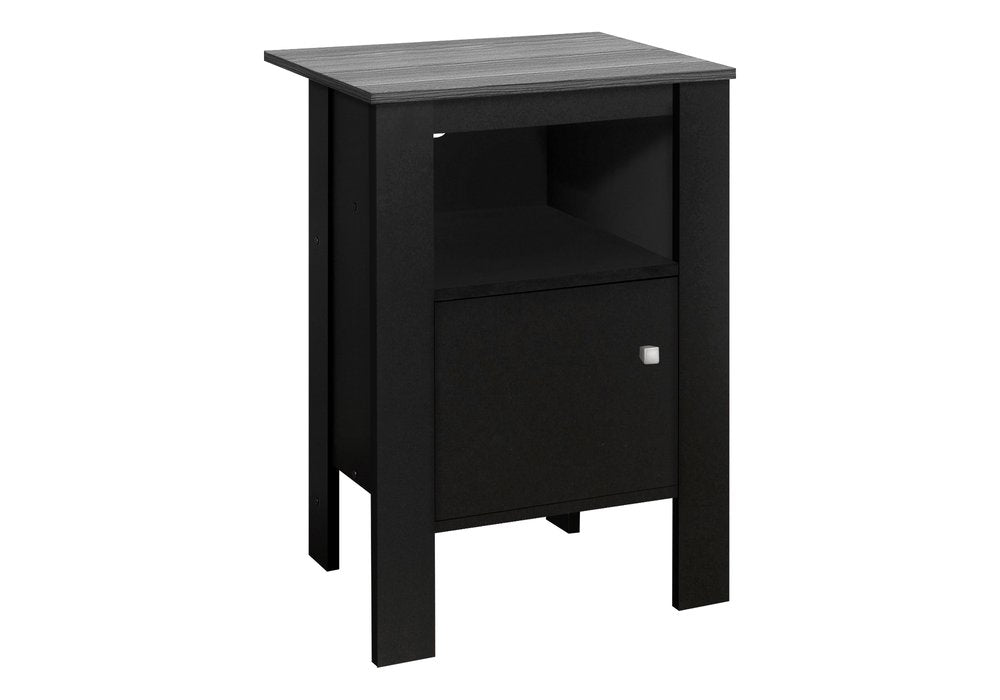 Black Wood Nightstand - 24-inch