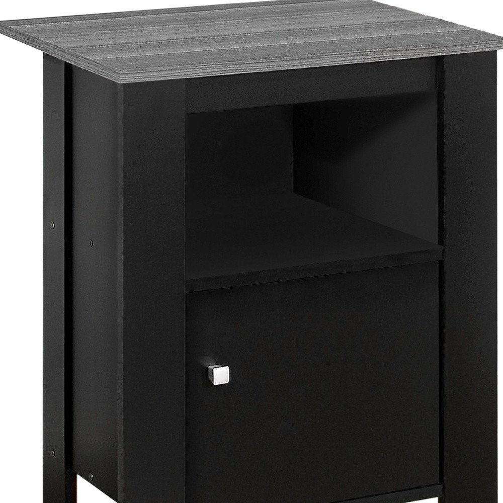 Black Wood Nightstand - 24-inch