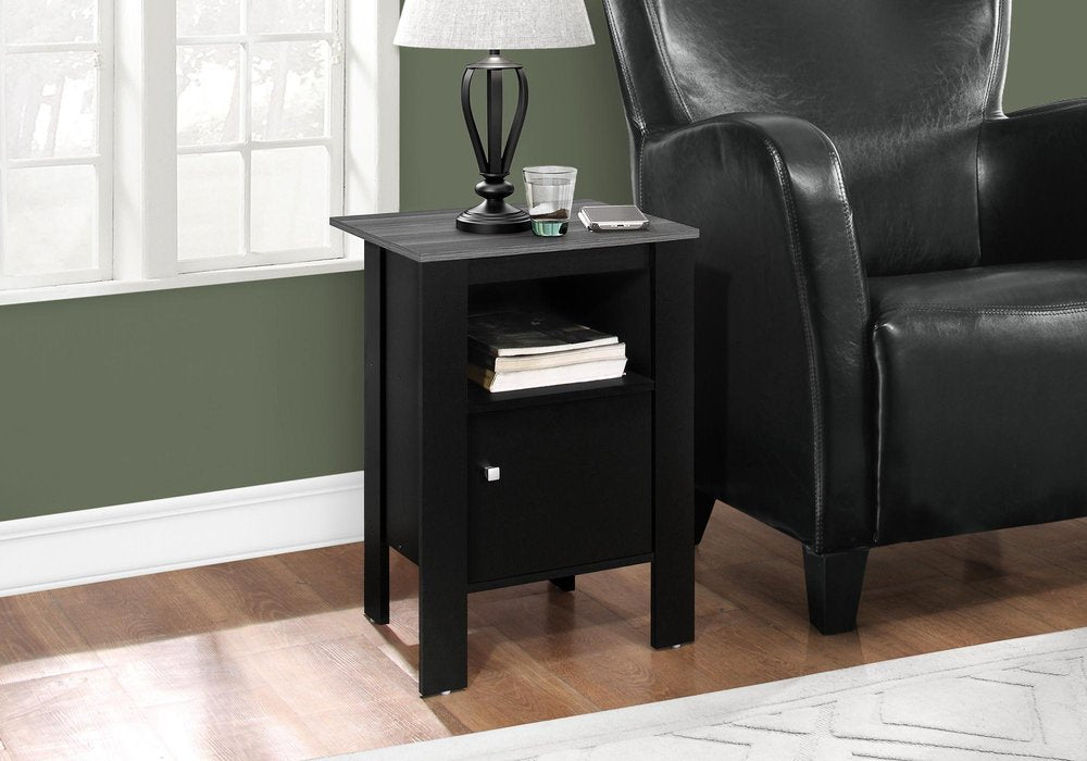 Black Wood Nightstand - 24-inch