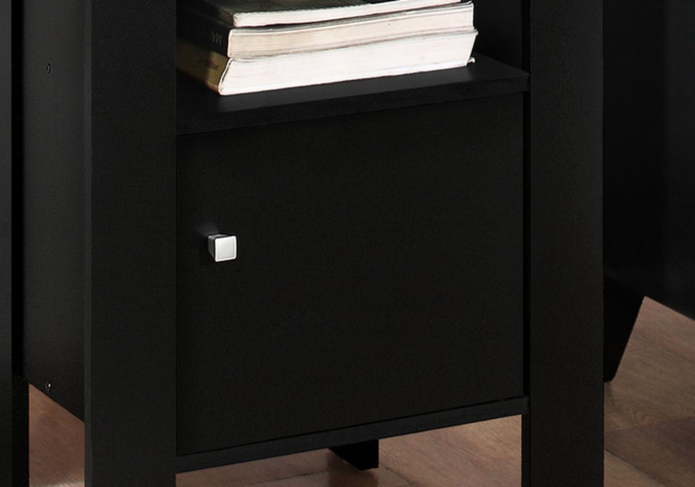 Black Wood Nightstand - 24-inch