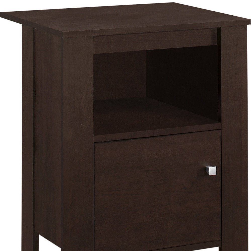 Espresso Wood Nightstand - 24-inch