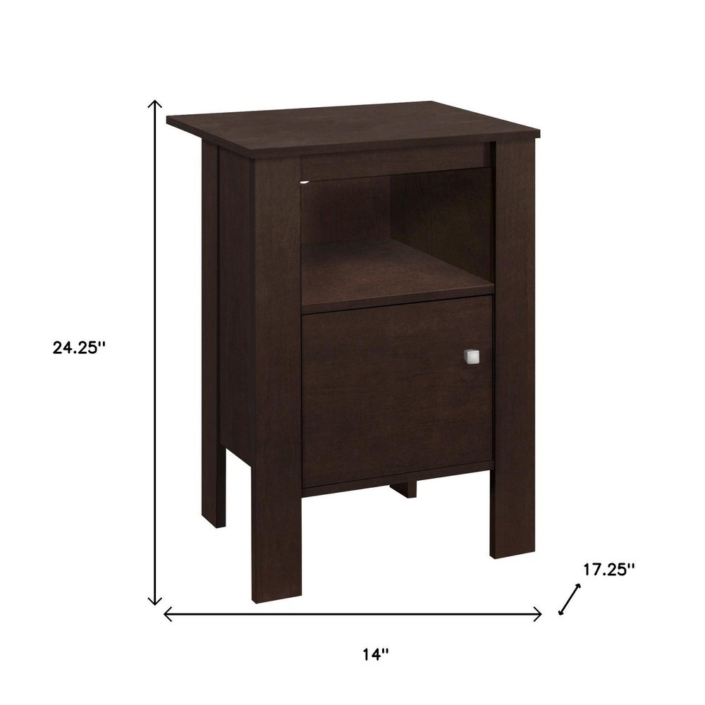 Espresso Wood Nightstand - 24-inch