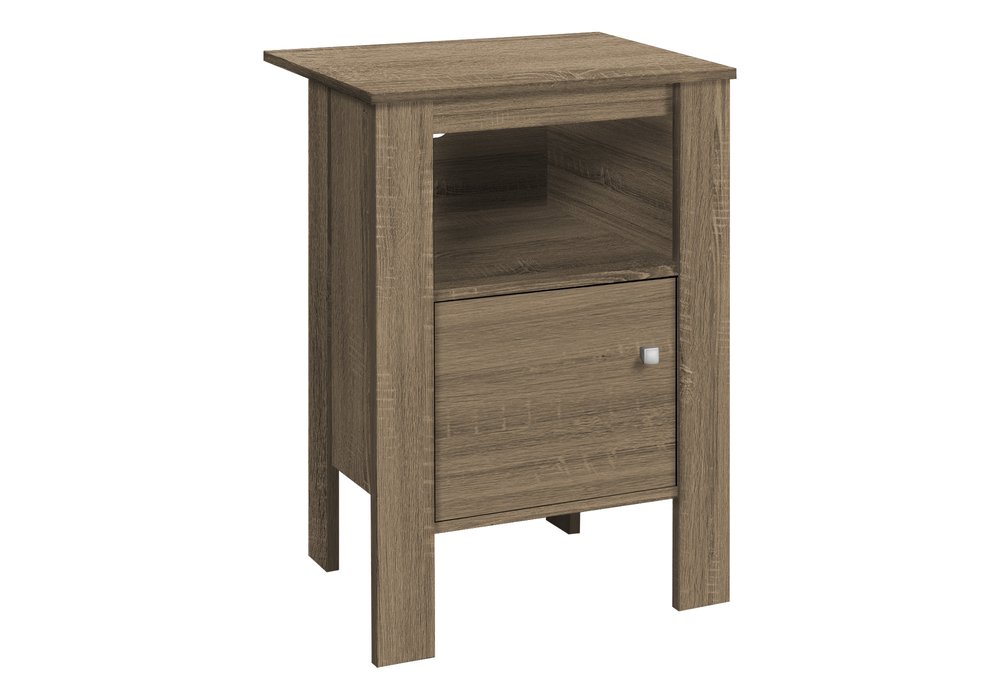 Deep Taupe Wood End Table with Shelf - 24-inch