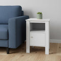 White Wood End Table with Shelf - 24-inch