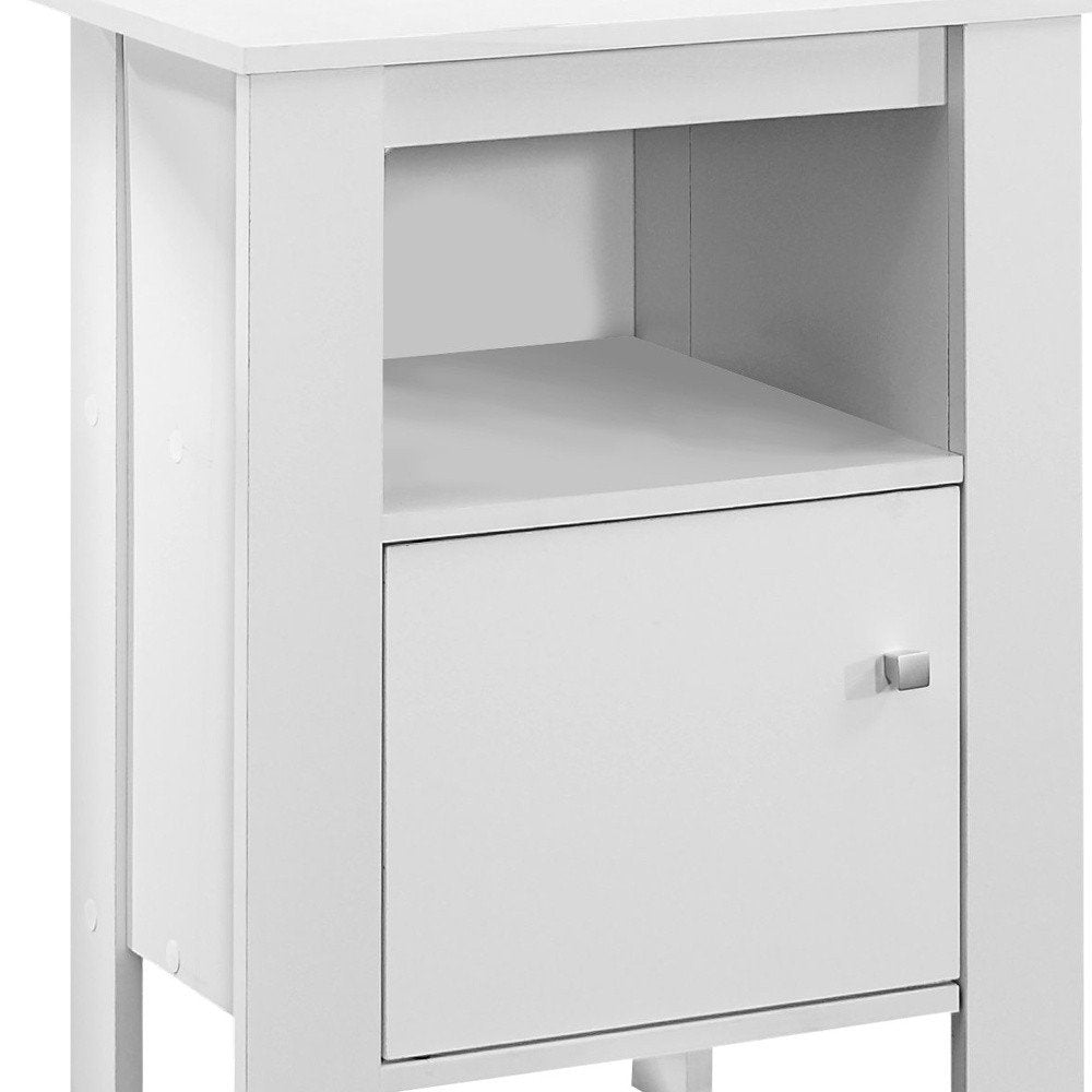 White Wood End Table with Shelf - 24-inch