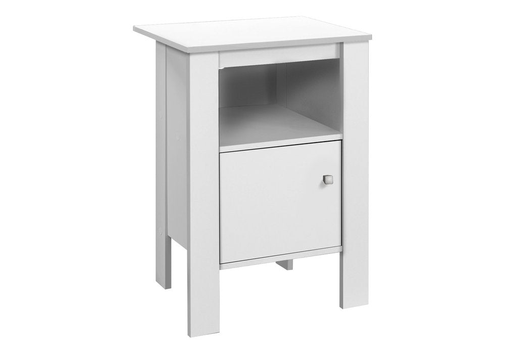 White Wood End Table with Shelf - 24-inch