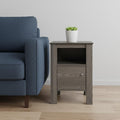 Gray Wood End Table with Shelf - 24-inch