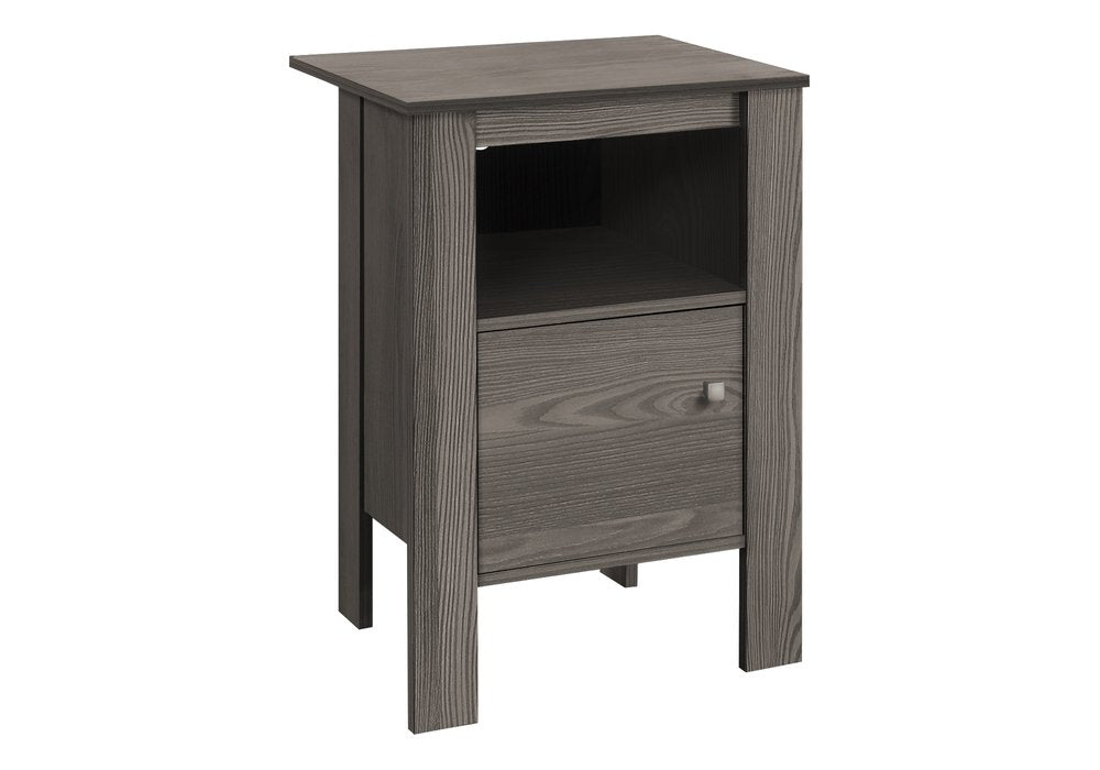 Gray Wood End Table with Shelf - 24-inch