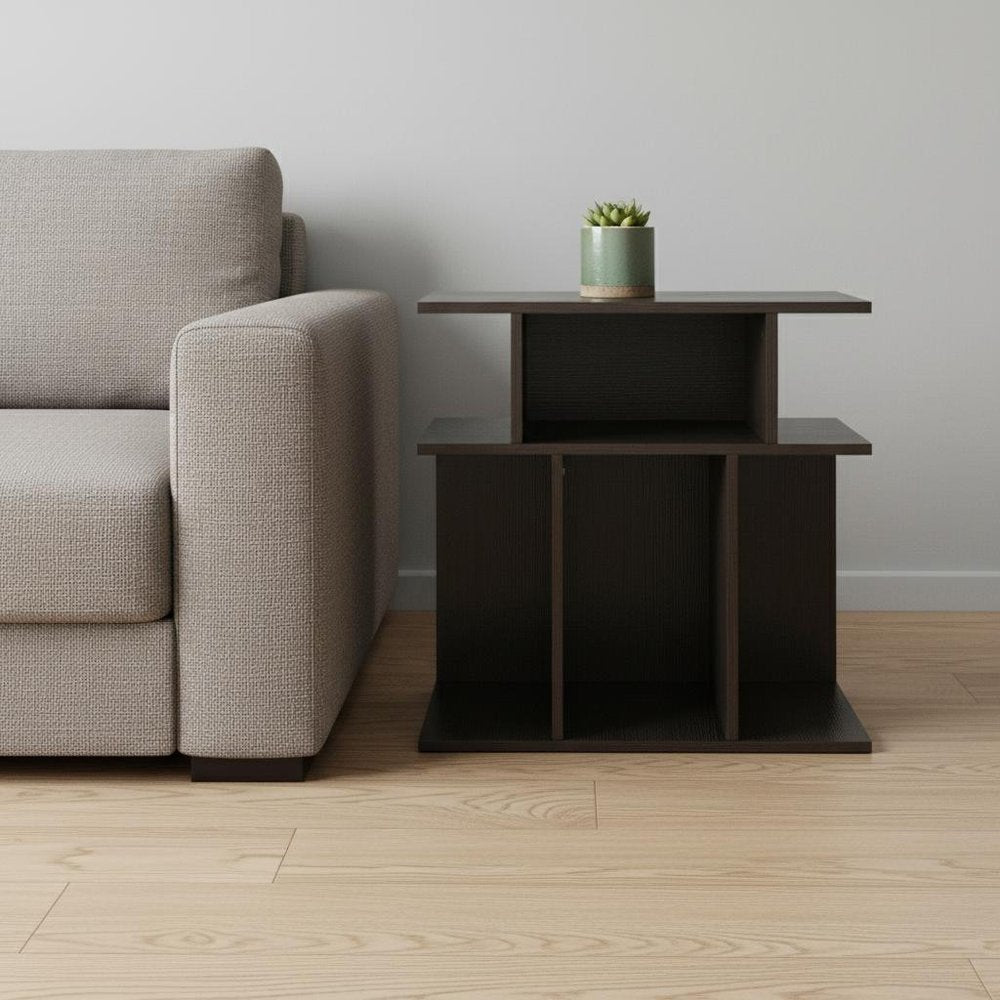 Brown Wood End Table with 6 - 24-inch
