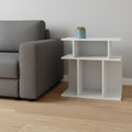 White Wood End Table with Six Open Shelves - 24-inch